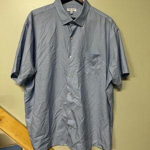 Peter Millar Light Blue Patterned Button Down Shirt